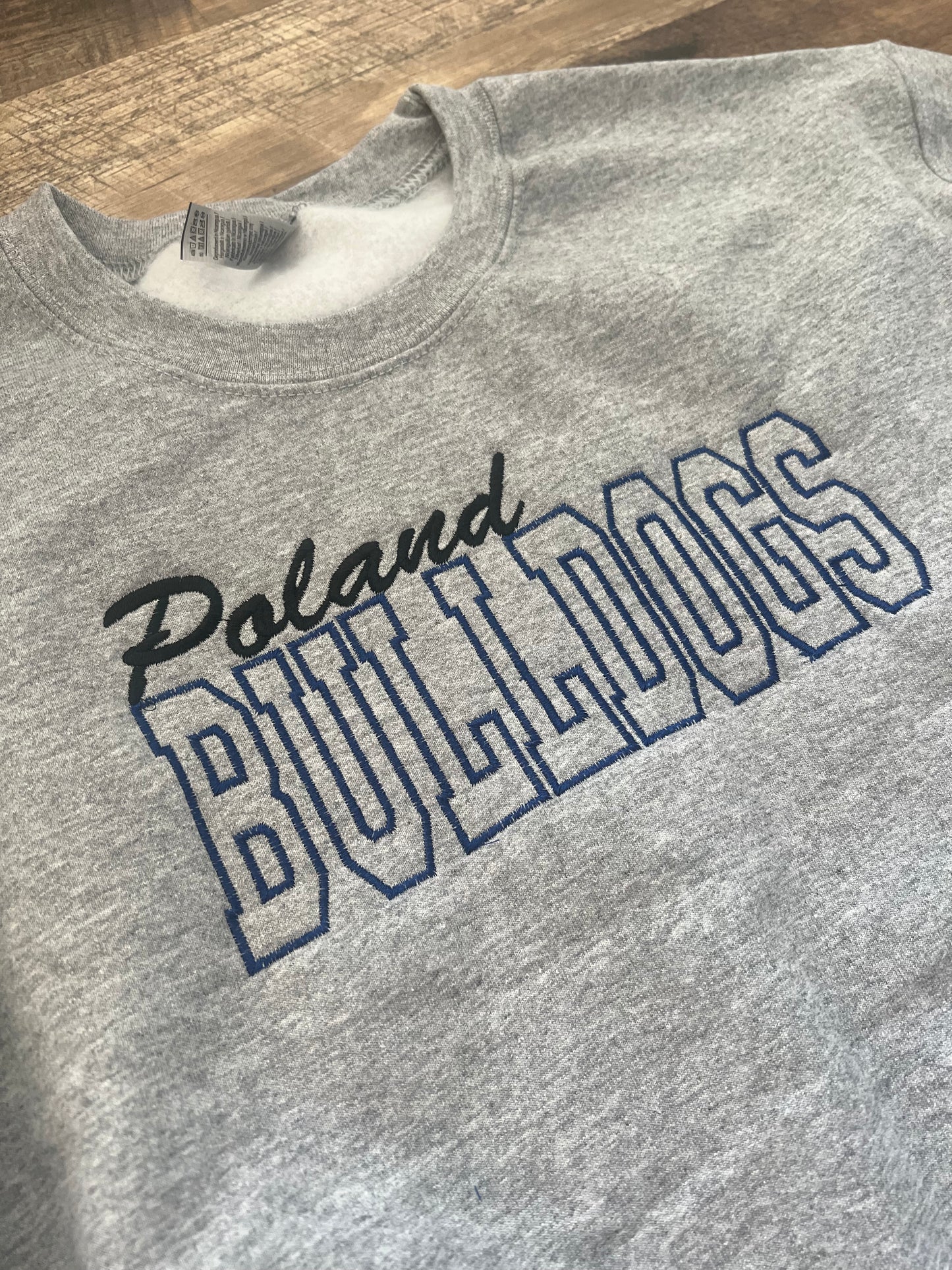 Bulldog Script Crew with Bulldog on back