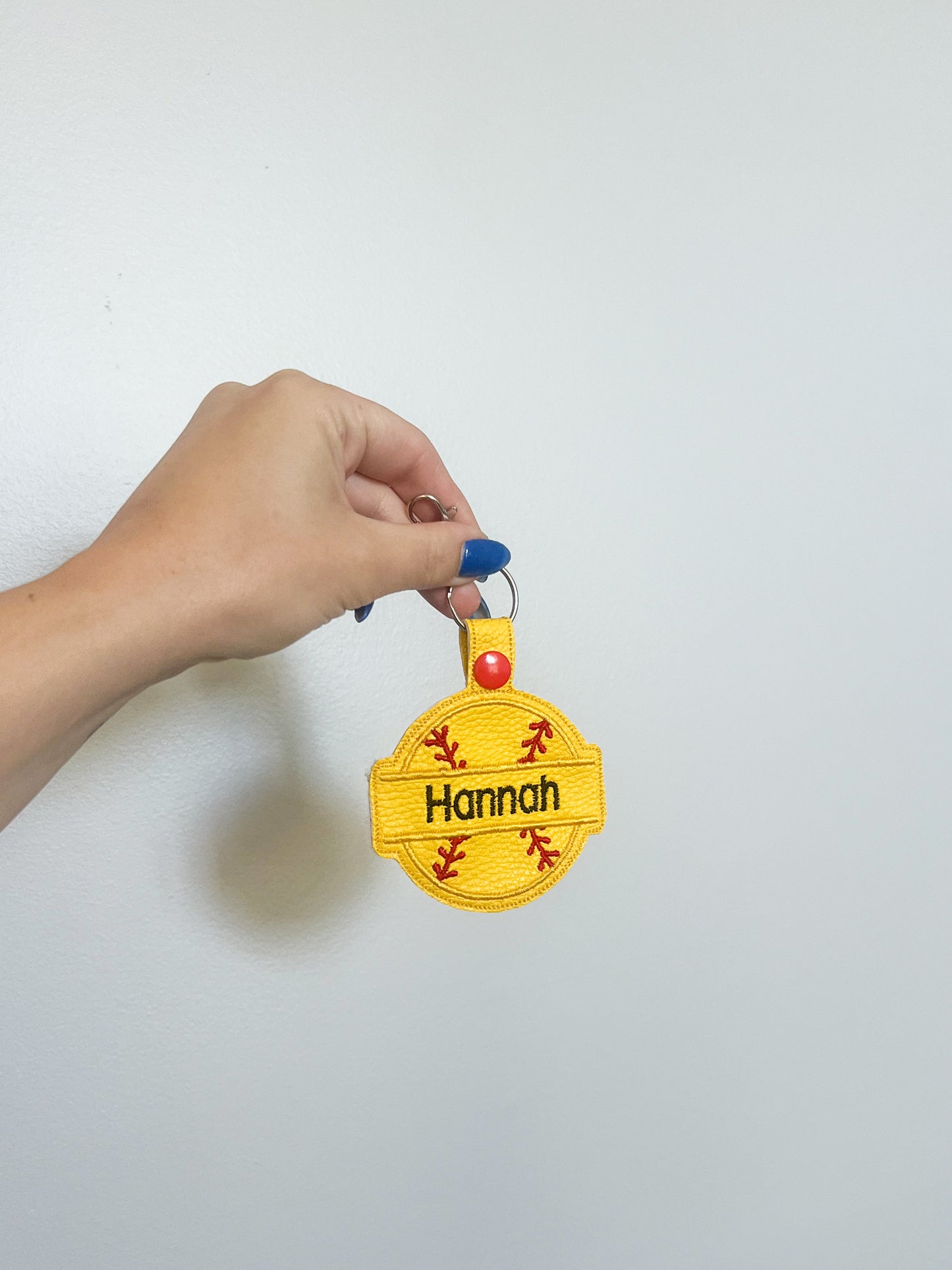 Personalized Softball Keychain