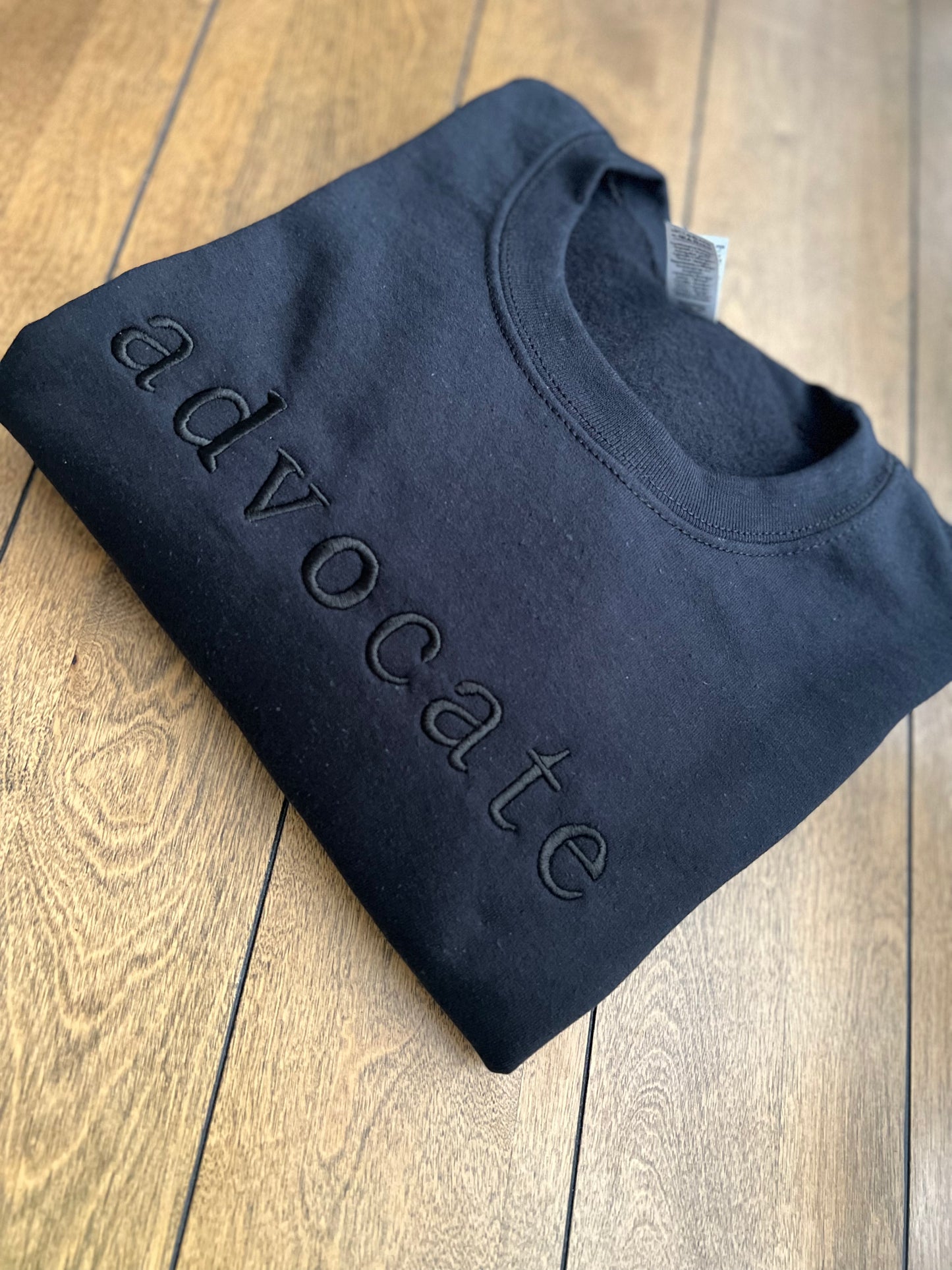 Advocate Black on Black Crewneck Sweatshirt