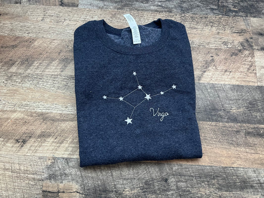 Virgo Heather Navy Crew