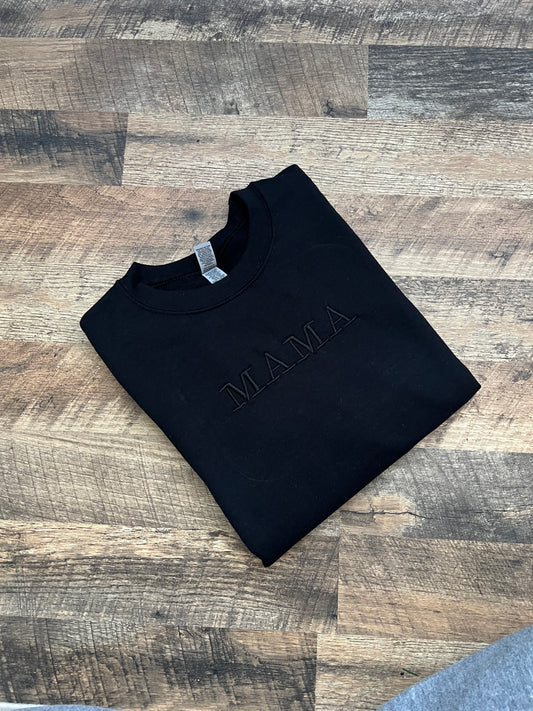 Mama Crewneck black on black