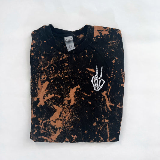 Bleach Dye Skeleton Tee